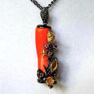 Artisan Custom Coral & Gemstone Necklace